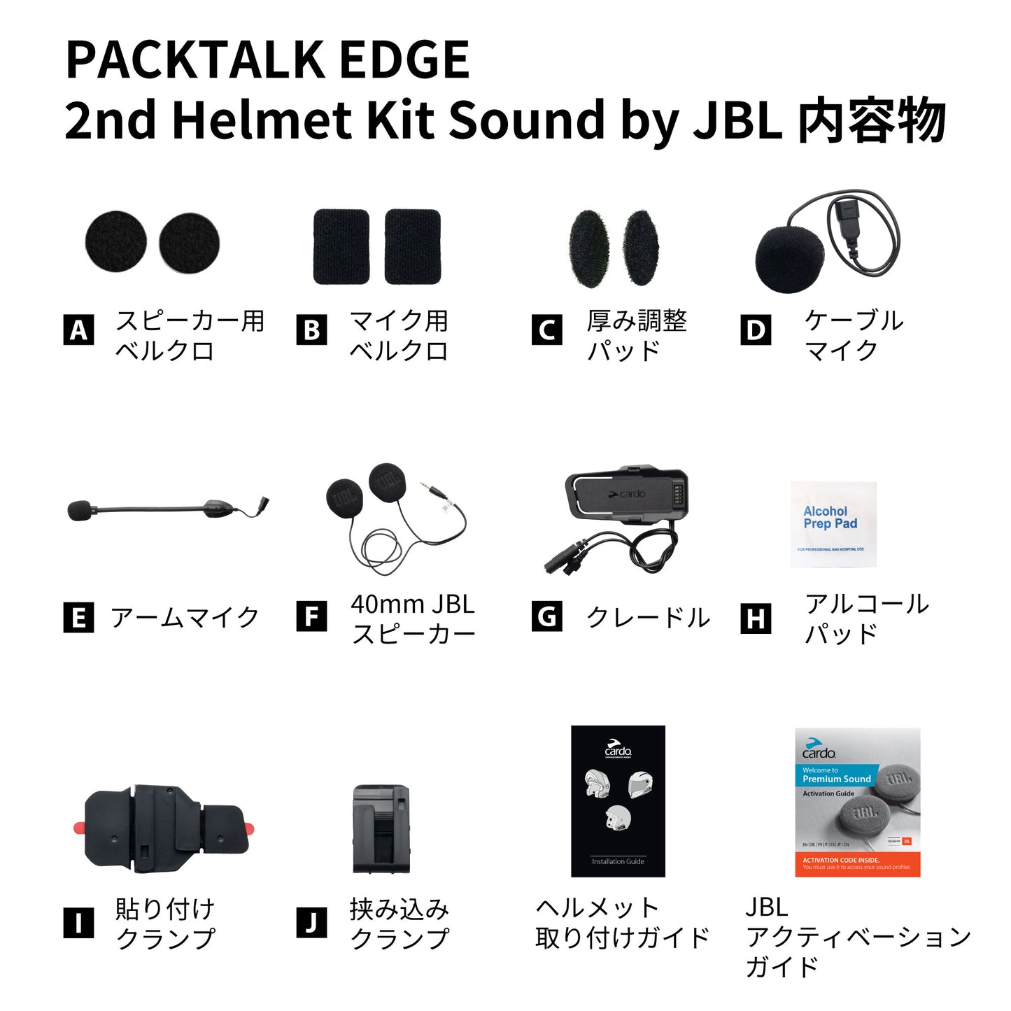 PACKTALK PRO/EDGE - 2nd Helmet Kit (Sound by JBL)