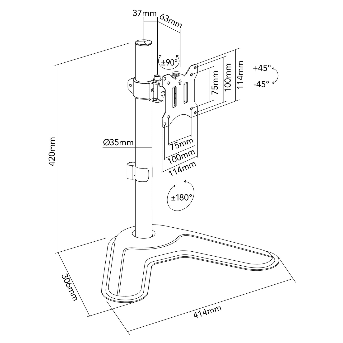 手動設定式 昇降液晶モニタースタンド