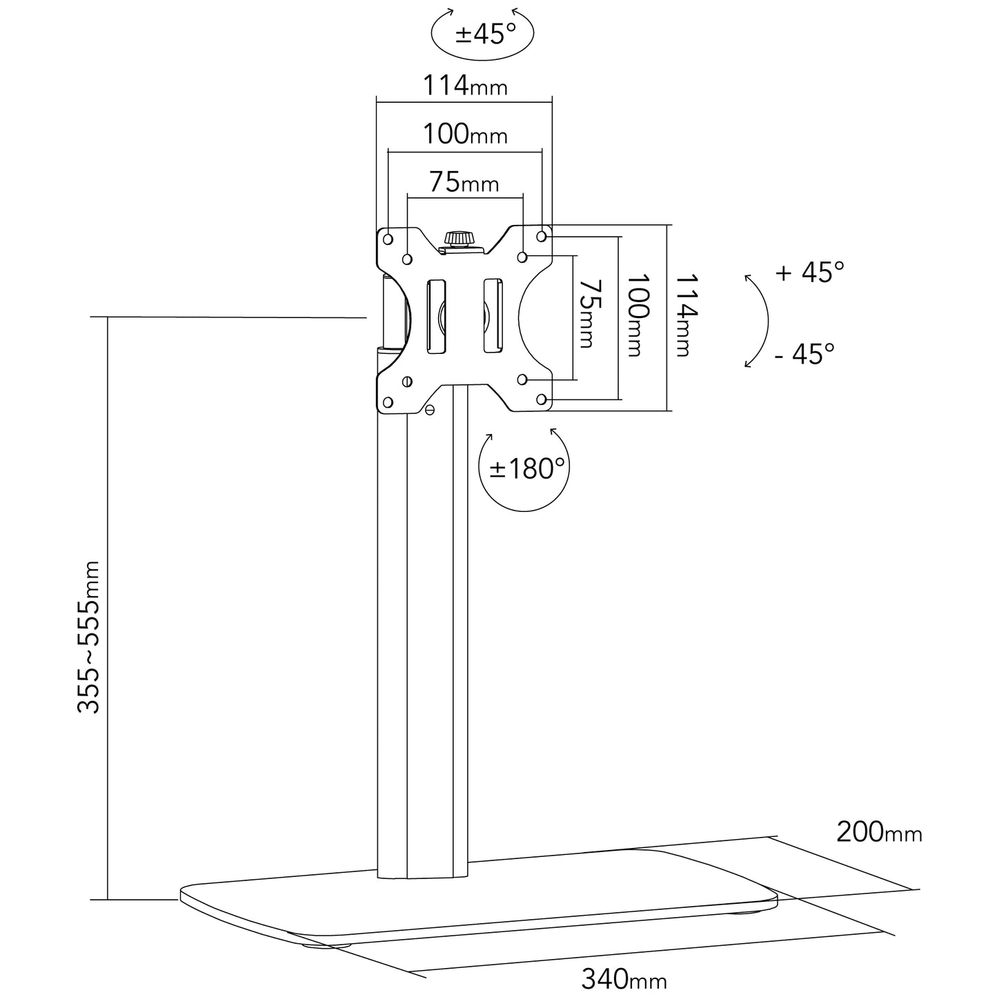 10段階調節 昇降液晶モニタースタンド