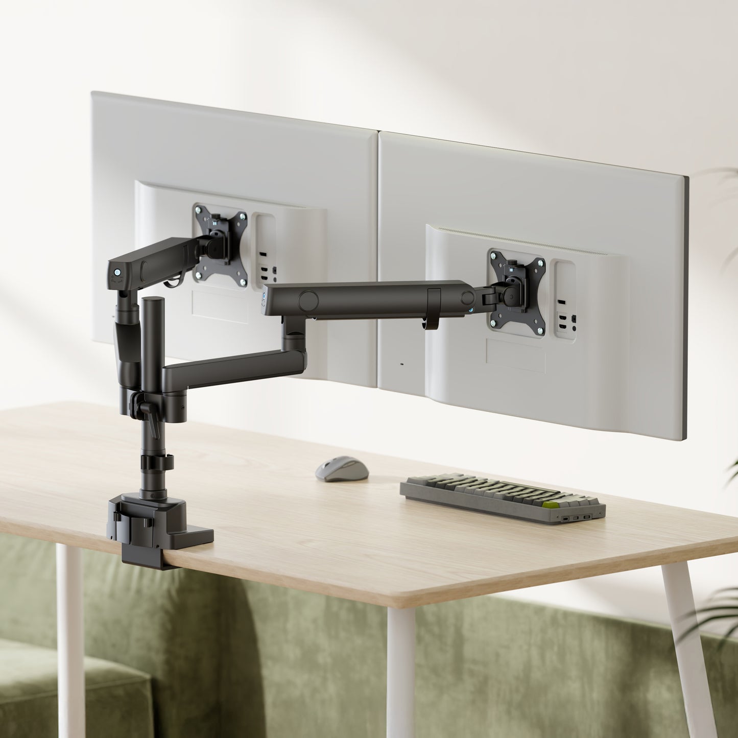 メカニカルスプリング式 デュアル液晶モニターアーム