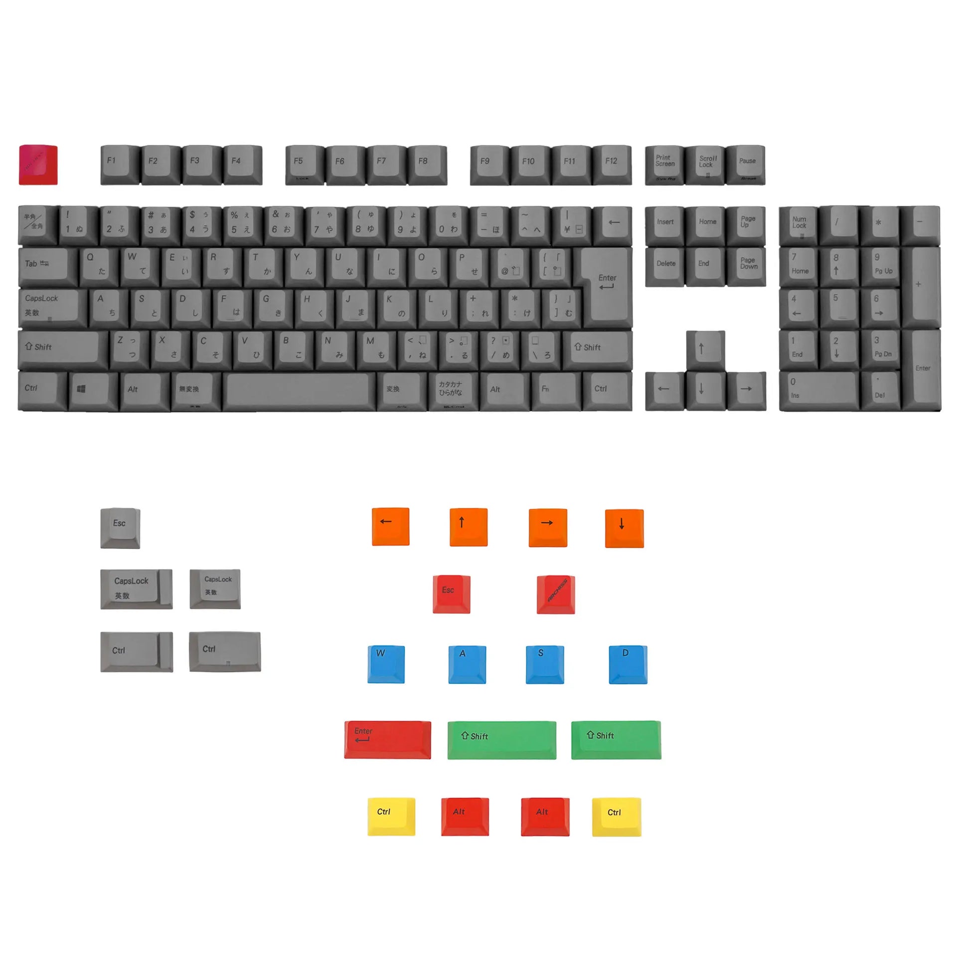 PBT昇華印刷キーキャップ フル・TKLキーボード 日本語配列 かな PBT昇華印刷キーキャップ フル・TKLキーボード 日本語配列 かな