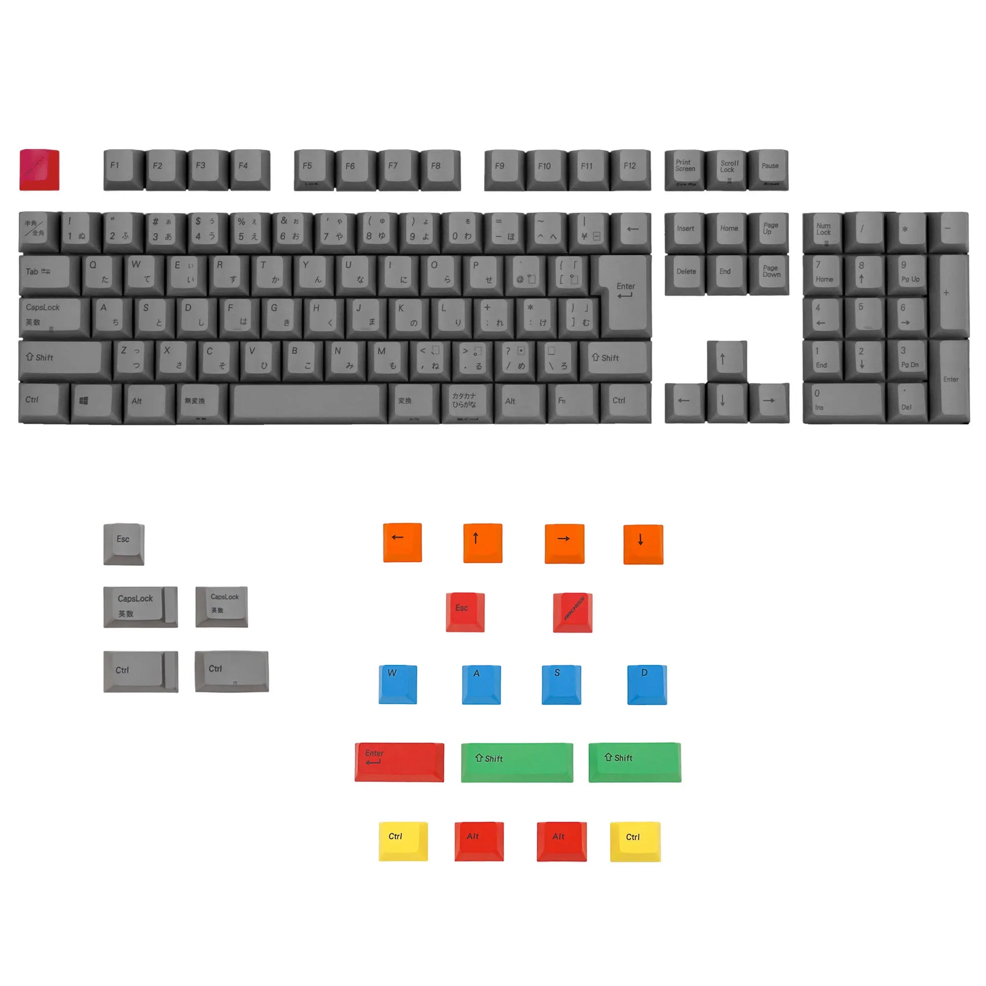 PBT昇華印刷キーキャップ フル・TKLキーボード 日本語配列 かなあり PBT昇華印刷キーキャップ フル・TKLキーボード 日本語配列 かなあり