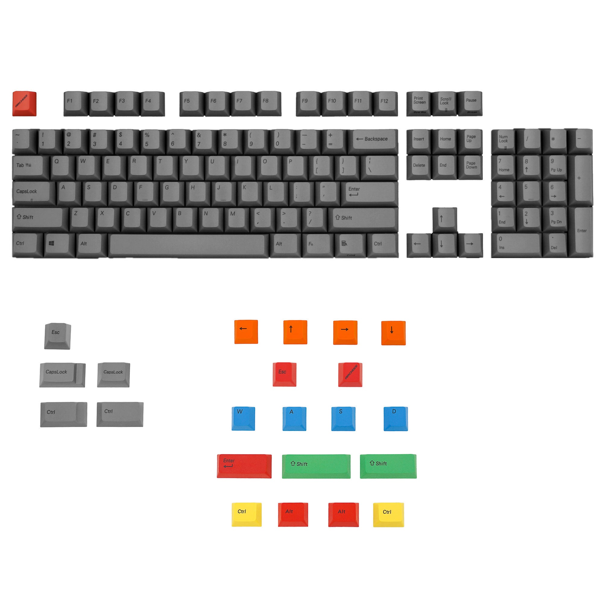 PBT昇華印刷キーキャップ フル・TKLキーボード 英語配列｜ARCHISS