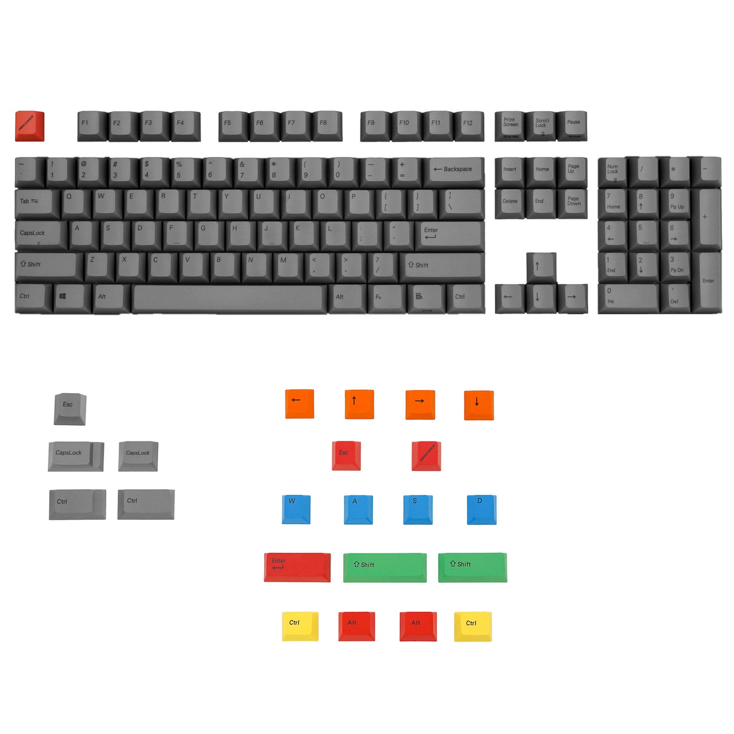 PBT昇華印刷キーキャップ フル・TKLキーボード 英語配列