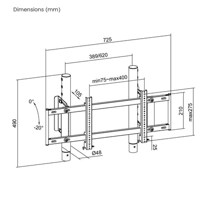 S8 On Top Monitor Mount Black