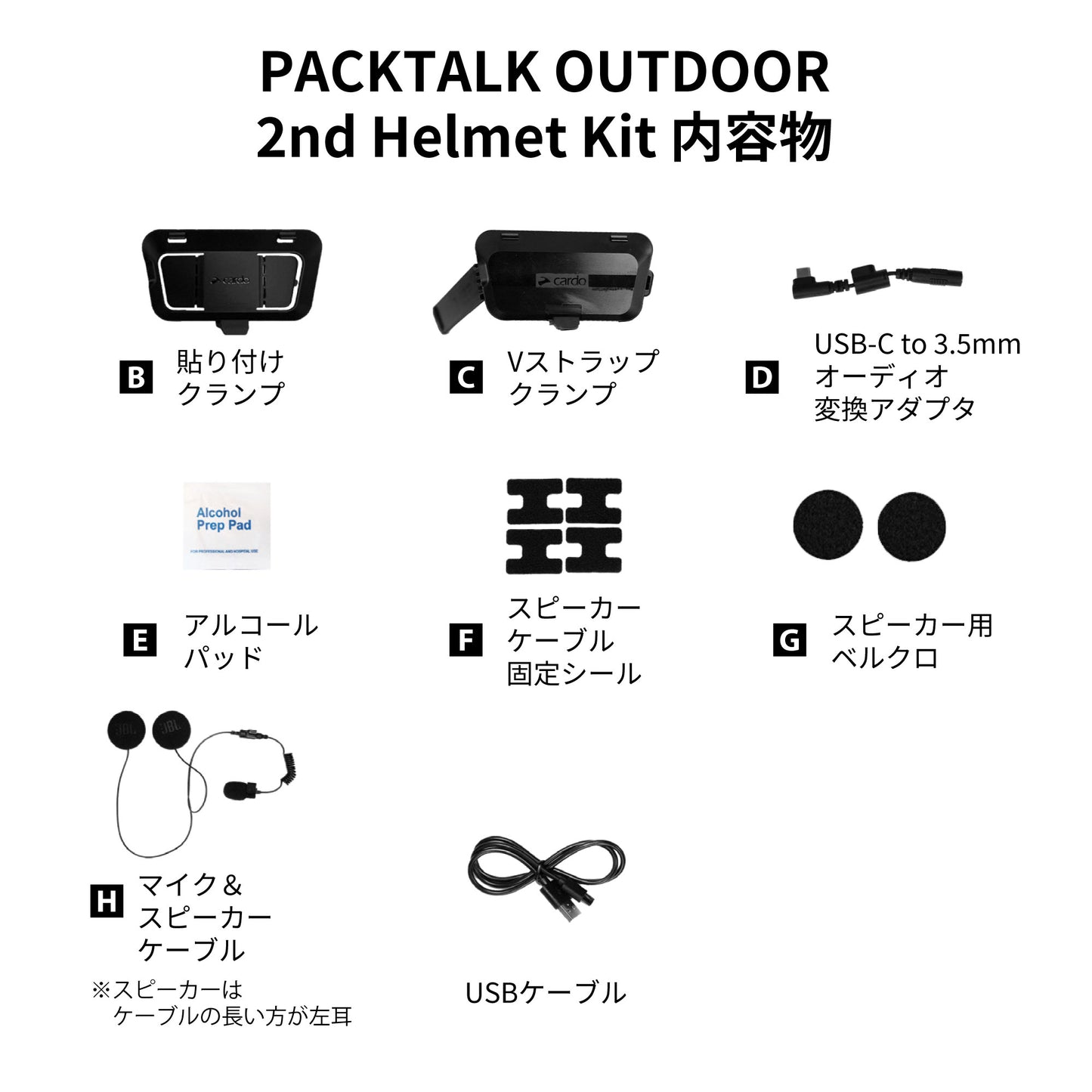 PACKTALK OUTDOOR - 2nd Helmet Kit